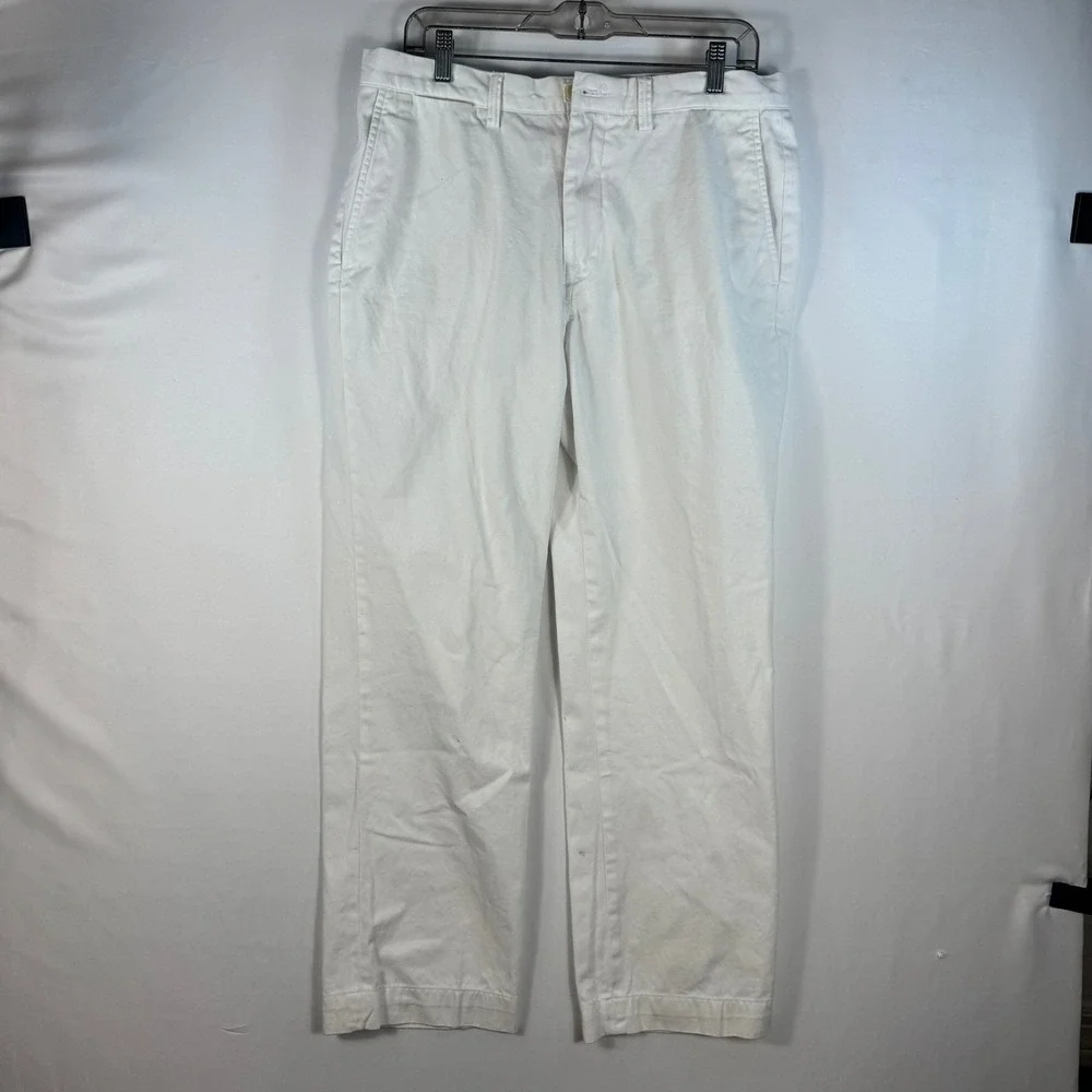 Polo Ralph‎ Lauren Classic Fit White Cotton Twill Chino Pants Mens 33/30